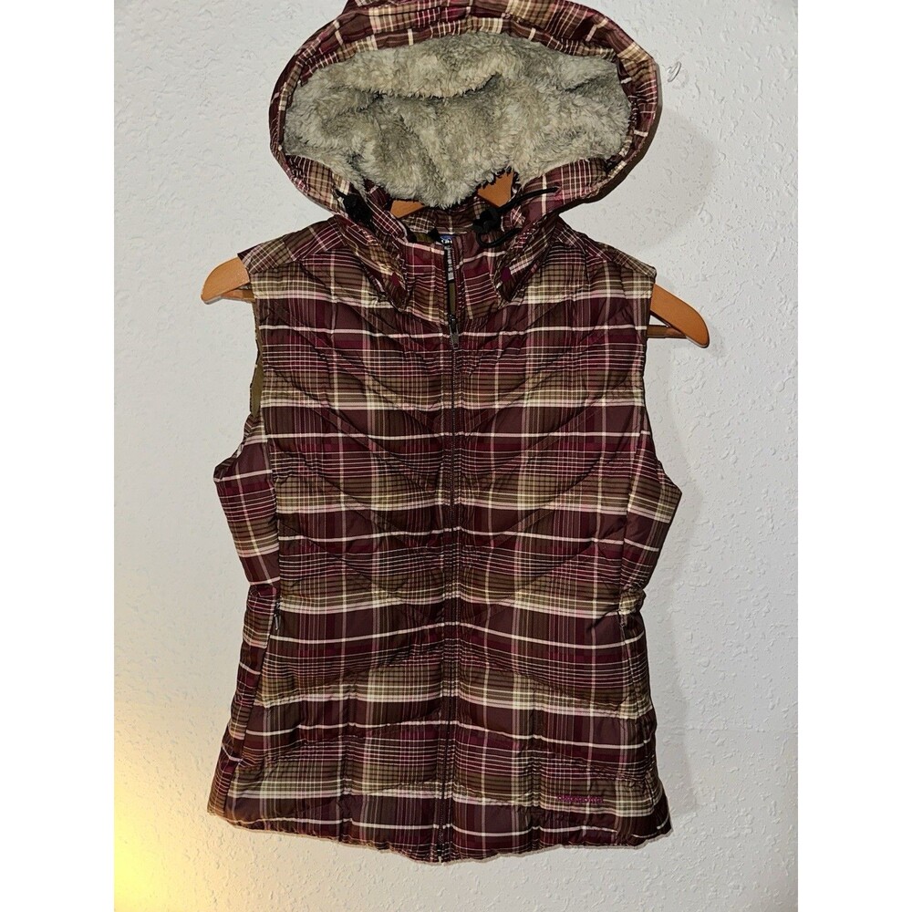 Patagonia Down With It Vest Plaid Puffer Women’s Small Down Feather Vest EUC
